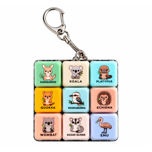 Australian Animals 9-Key Keyboard Fidget Keyring