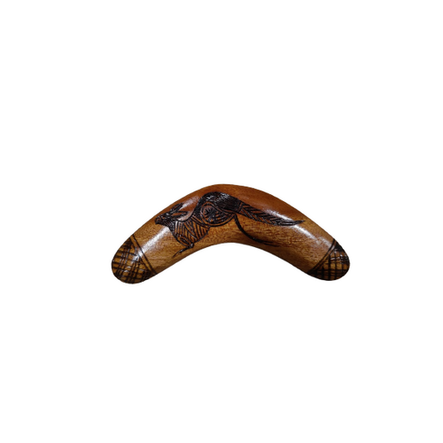 Boomerang Magnet - Aboriginal Burnt Style Art