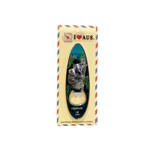 Surfboard Bottle Opener Magnet - Koalas
