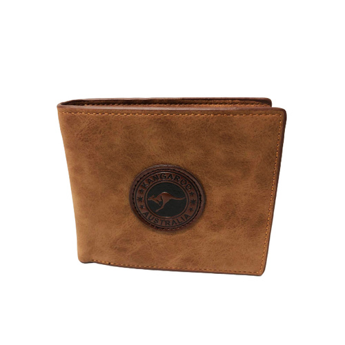 Brown With Kangaroo Badge - Mens Wallet