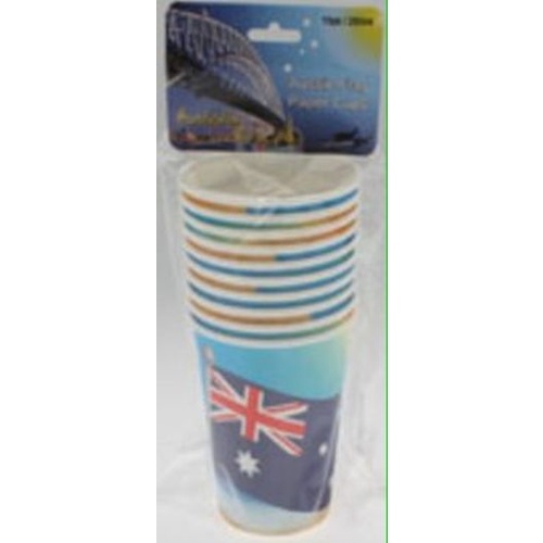 PACK OF 10 AUSTRALIAN FLAG DESIGN PAPER CUPS