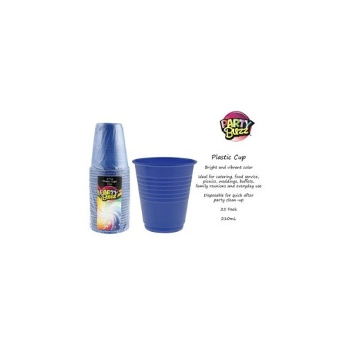 Blue Plastic Cups - 25 Pack