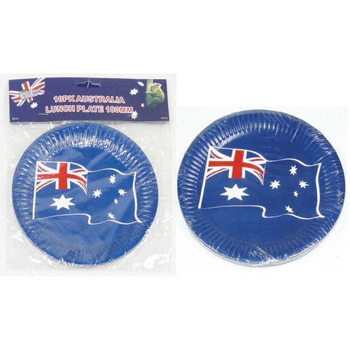 PACK OF 10 AUSTRALIAN FLAG DESIGN PAPER PLATES
