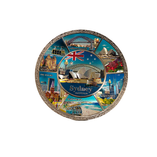 SYDNEY HABOUR DECORATIVE PLATE WITH FLAG