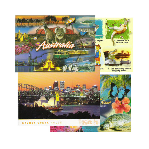 Australian Souvenir Postcards - 6 Pack