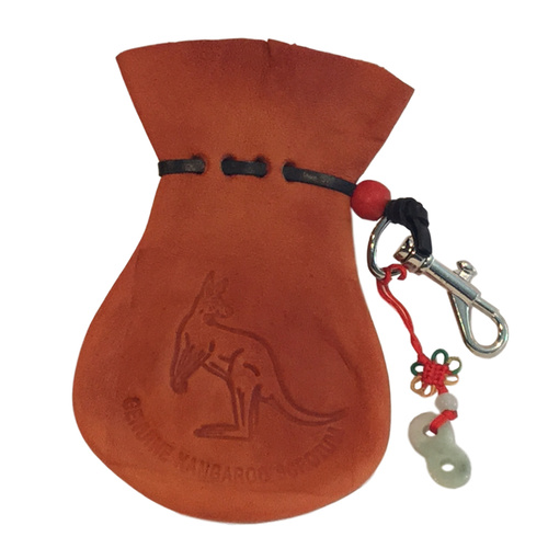 Australian Kangaroo Scrotum Coin Pouch with Lucky Figure 8 and Keyring
