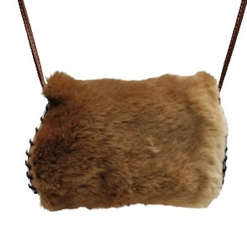 Kangaroo Fur  Zipper Crossbody Bag - Large