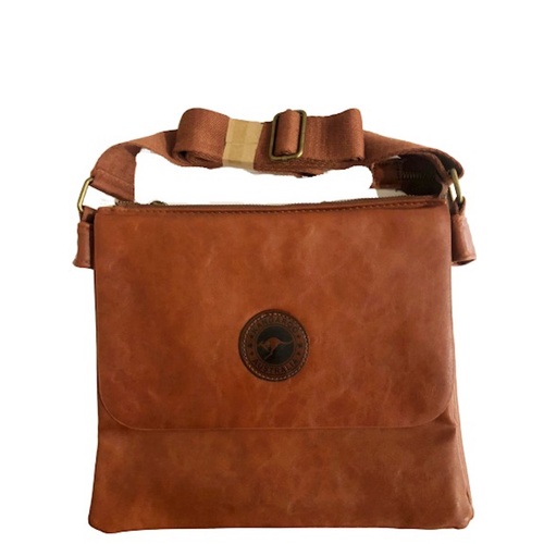 Brown Travel Bag with Two Zippers