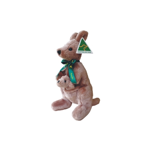 Australian Made Kangaroo with Baby Plush Toy - Medium