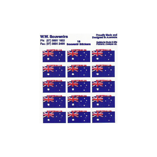 Mini Australian Flag Sticker Sheet - 15 Pack