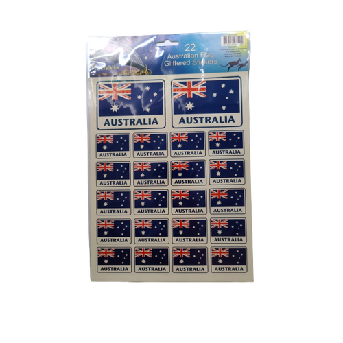 Australian Flag Glittered Stickers - 22 Pack