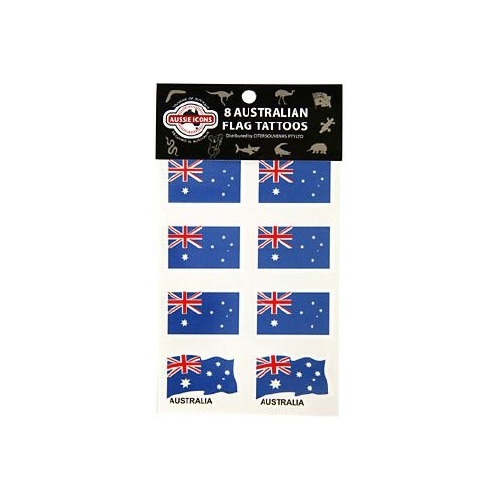Australian Flag Tattoos - 8 Pack
