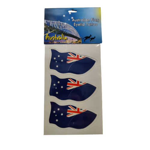 Australian Flag Eyelid Tattoos - 3 Pack