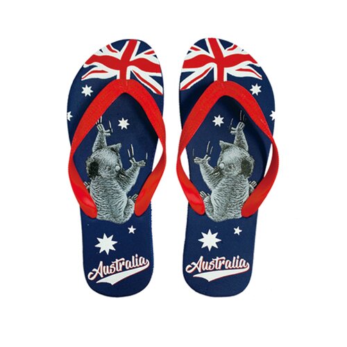 Australian Flag with Koala Design - Thongs (Size: S - Small)