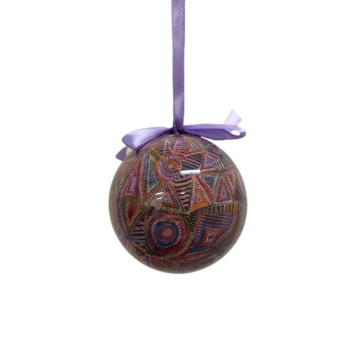 Purple Aboriginal Art - Christmas Ornament